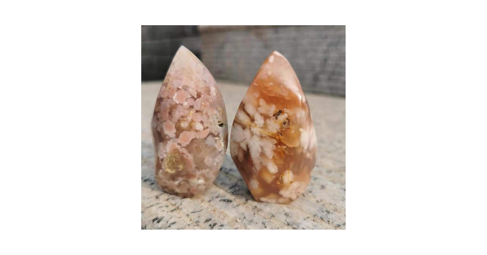 Amazon.co.jp: 1-2 個天然花瑪瑙水晶石桜瑪瑙炎の形をしたヒーリング